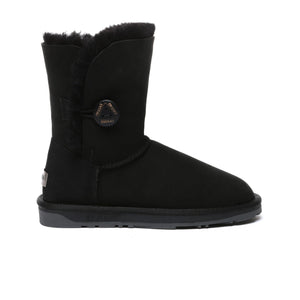 Premium Short Button Classic Sheepskin Boots