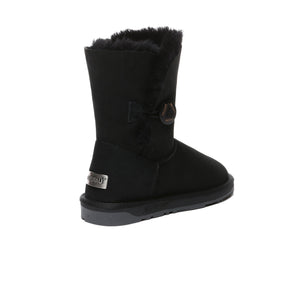 Premium Short Button Classic Sheepskin Boots