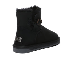 Premium Mini Button Classic Sheepskin Boots
