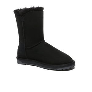 Premium Short Button Classic Sheepskin Boots