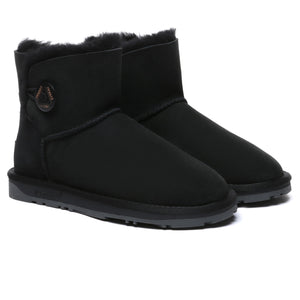 Premium Mini Button Classic Sheepskin Boots
