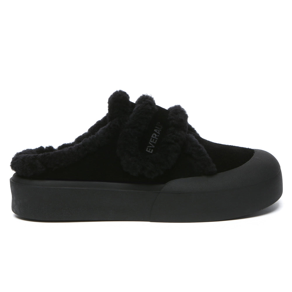 Adjustable Shearling Strap Slippers