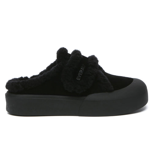 Adjustable Shearling Strap Slippers