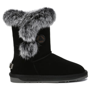 Premium Foxy Button Fur Boots