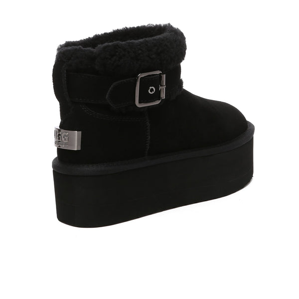 Buckle Strap Platform Boots