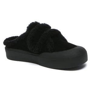 Adjustable Shearling Strap Slippers