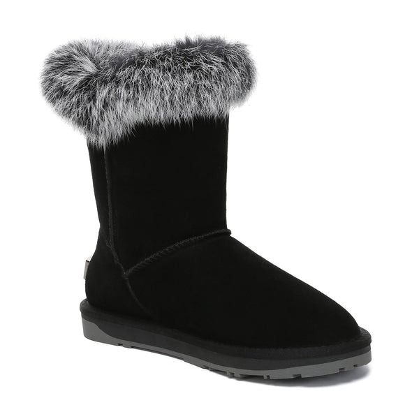 Premium Foxy Button Fur Boots