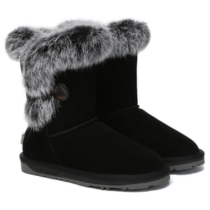 Premium Foxy Button Fur Boots