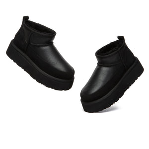 EverUgg Earlova UGG boots in classic shearling style, showing beige suede exterior and cozy interior lining.