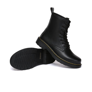 Black Docs Leather Chunky Boots