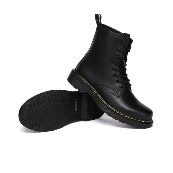 Black Docs Leather Chunky Boots
