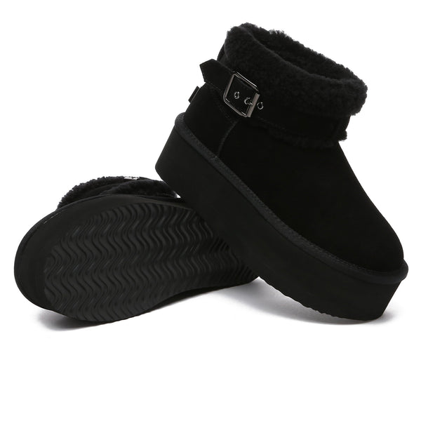 Buckle Strap Platform Boots