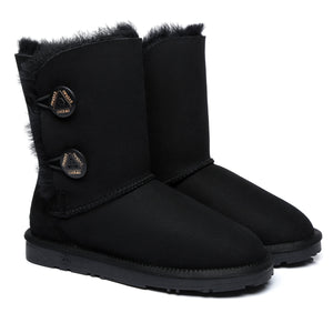 Short Twin Button Women Boots