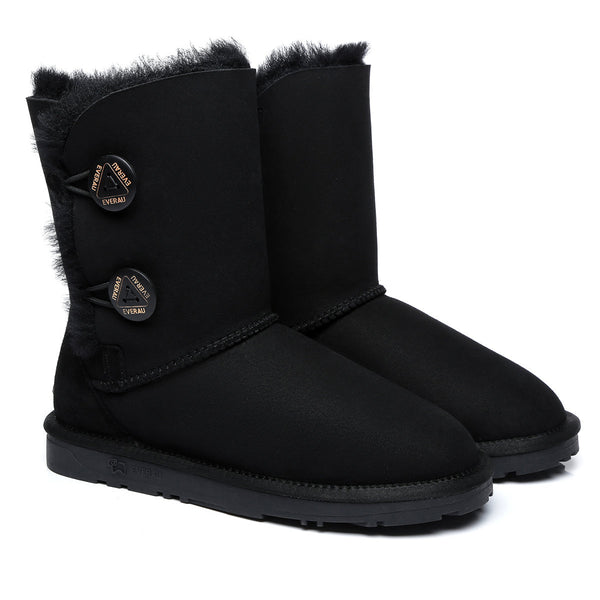 Short Twin Button Women Boots
