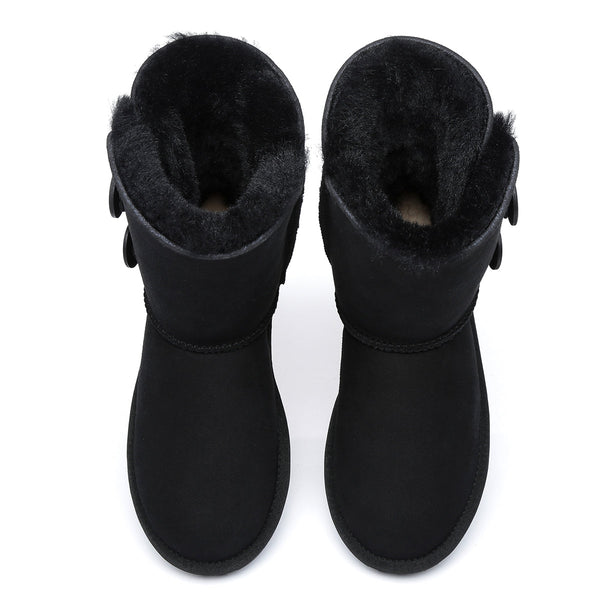 Short Twin Button Women Boots