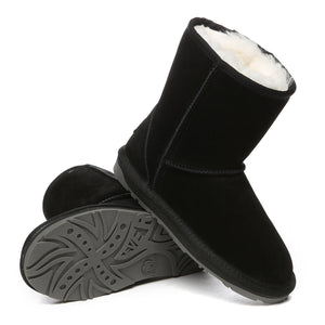Short Classic Suede Sheepskin Winter Boots