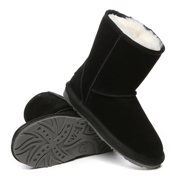 Short Classic Suede Sheepskin Winter Boots