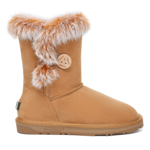 Premium Foxy Button Fur Boots