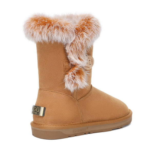 Premium Foxy Button Fur Boots