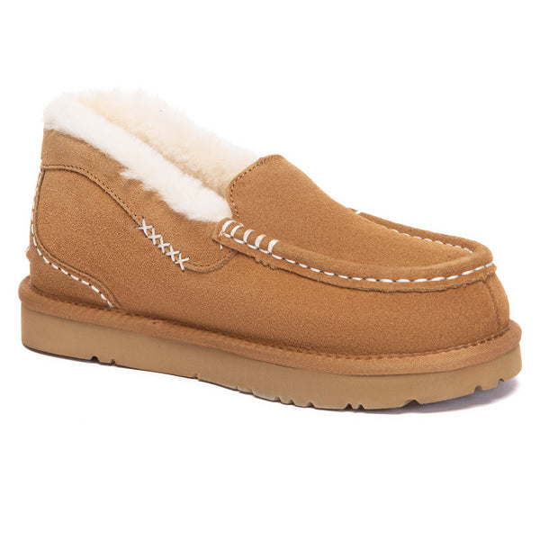 EverUgg Sooka UGG slippers in plush beige with soft sheepskin lining and slip-on design, perfect for cozy indoor wear.