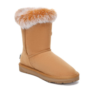Premium Foxy Button Fur Boots