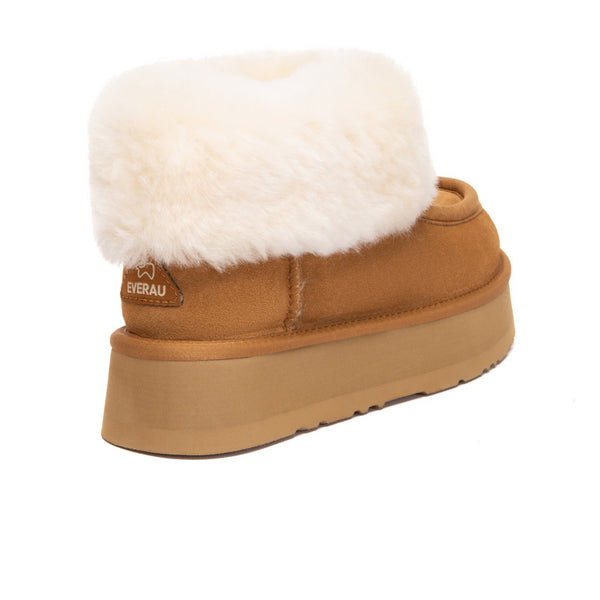 EverUgg Loofee UGG boots in tan with plush lining, featuring classic design and comfortable shearling interior.