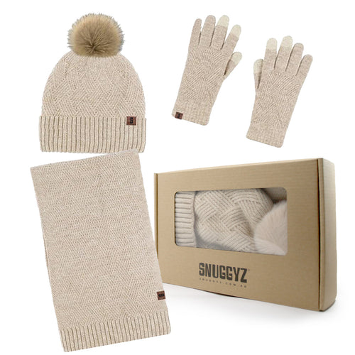 3 in 1 Beanie Scarf Gloves Set