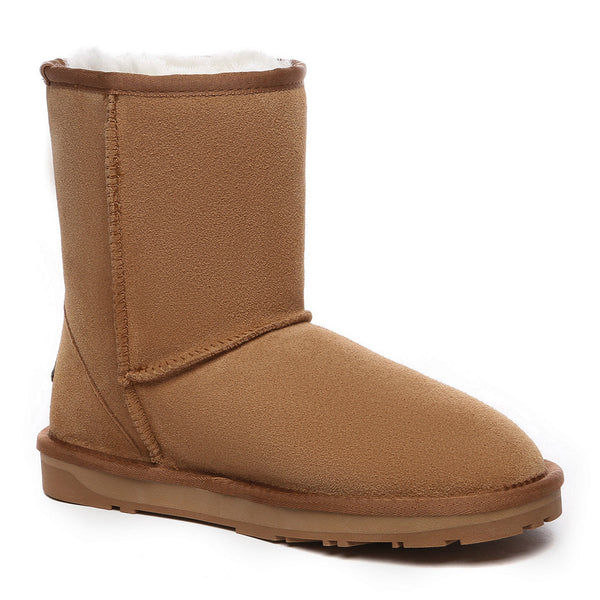Short Classic Suede Sheepskin Winter Boots