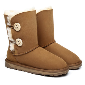 Short Twin Button Women Boots