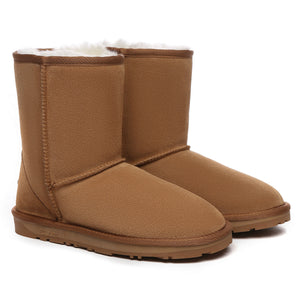 Short Classic Suede Sheepskin Winter Boots