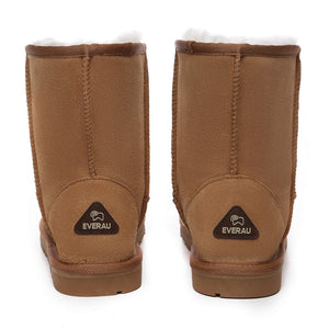 Short Classic Suede Sheepskin Winter Boots