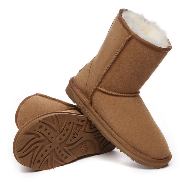 Short Classic Suede Sheepskin Winter Boots