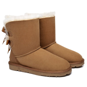 Short Double Bow Women Boots