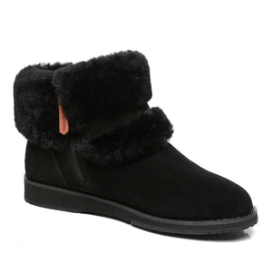 Collette Buckled Strap Fluffy Boots