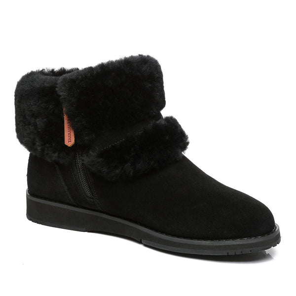 Collette Buckled Strap Fluffy Boots