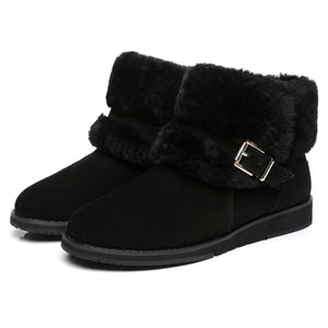 Collette Buckled Strap Fluffy Boots