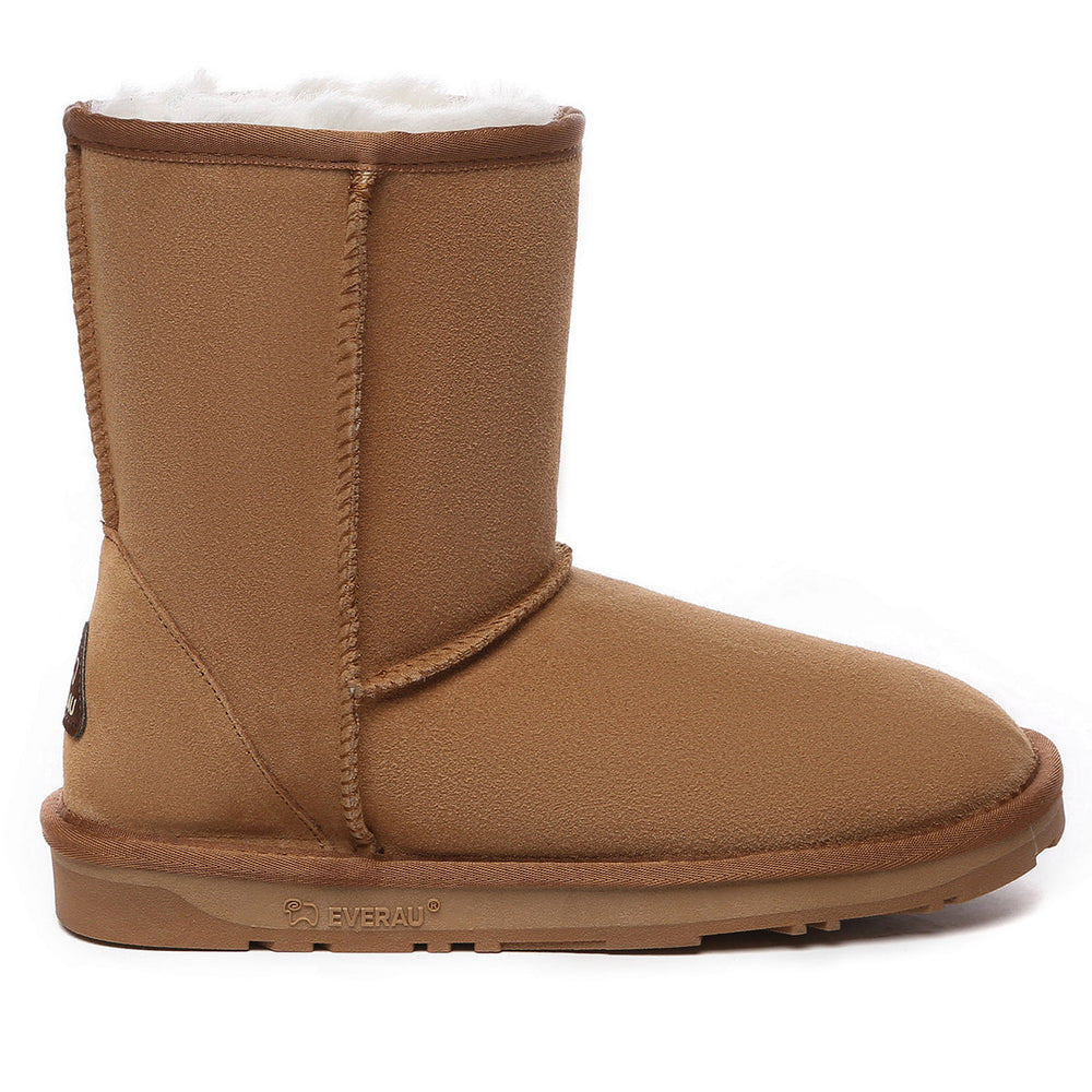 Short Classic Suede Sheepskin Winter Boots