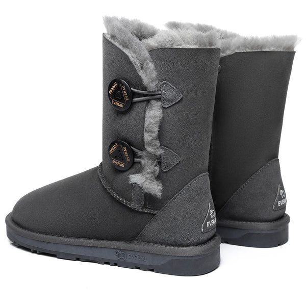 Short Twin Button Women Boots