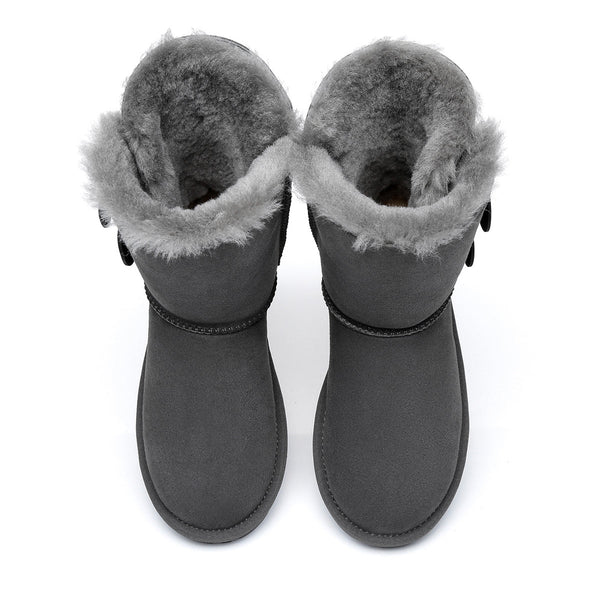 Short Twin Button Women Boots