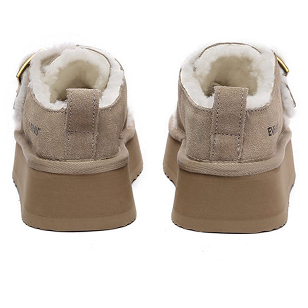 Tass Buckle Platform Slippers