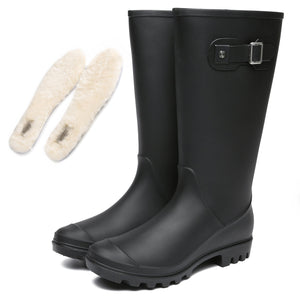 Tall Sheepskin Insole Rain Boots