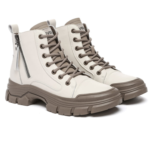 Leather Chunky Ankle Boots